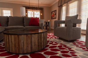 Chaumette winery living room design Ellen Kurtz Interiors