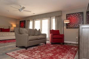 Chaumette winery living room design Ellen Kurtz Interiors