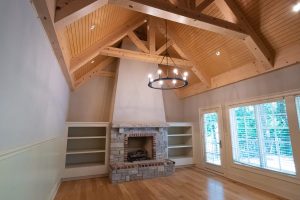 vaulted ceiling hearth room
